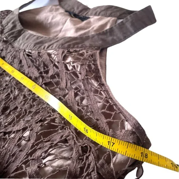 Modcloth RYU Brown Crochet Sleeveless Dress Boho Chic Fairycore SZ L - Picture 13 of 13